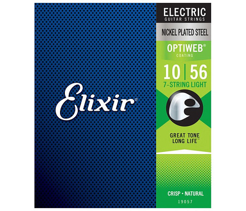 Elixir 19057 Optiweb Комплект струн для 7-струнной электрогитары, 10-56