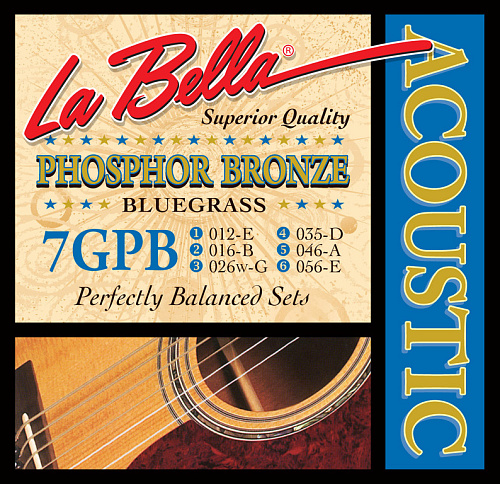 La Bella 7B Комплект струн для акустической гитары 12-56