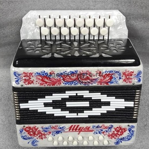 Шуйская гармонь S40XL-C-WH Гармонь "Сувенир" 15х12-I, белая, палехская роспись