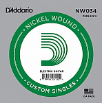 Фото:D'Addario NW034 Nickel Wound Отдельная струна для электрогитары, никелированная, .034