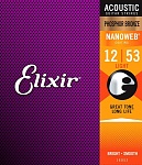 Фото:Elixir 16052 NANOWEB Комплект струн для акустической гитары, 12-53