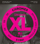 Фото:D'Addario ECB81 Chromes Комплект струн для бас-гитары, Light, 45-100, Long Scale