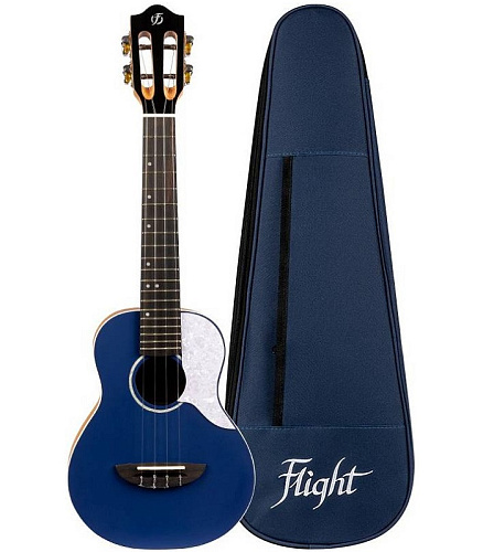 Flight IRIS Concert DB Укулеле концерт, массив ели/махагони, цвет синий, пикгард, чехол