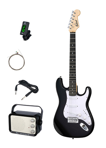 Belcat BST-KIT-BK Электрогитара с комбоусилителем и аксессуарами, черная
