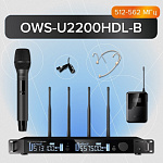 Фото:Октава OWS-U2200HD01L01-B Двухканальная радиосистема с поясным и ручным передатчиками, головным OWS-D01 и петличным OWS-L01 микрофонами, диапазон В:512-562 МГц