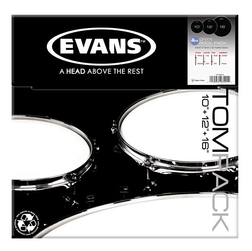 Evans ETP-ONX2-R Onyx Coated Rock     , 10"/12"/16"