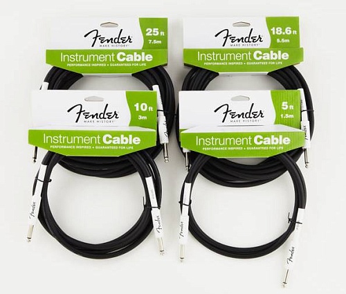FENDER 10' ANGLE INSTRUMENT CABLE BLACK  , 3 