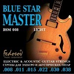 Фото:Fedosov BSM008 Blue Star Master Light Комплект струн для электрогитары, нерж. сплав, 8-38