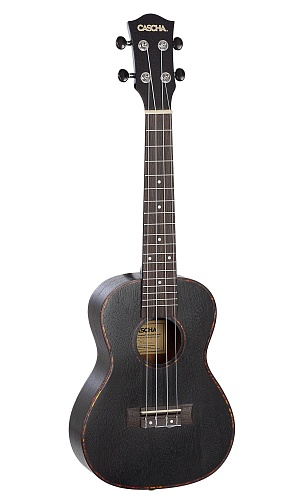 Cascha HH-2300 Mahogany Series Укулеле концертный, с чехлом, черный