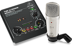 Фото:Behringer VOICE STUDIO Набор для звукозаписи: MIC500USB ламповый предусилитель, конденсаторный микрофон C-1