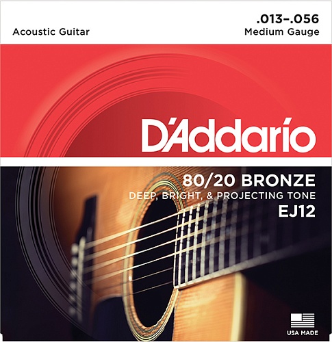 D'Addario EJ12 BRONZE 80/20      Medium 13-56 D`Addario
