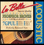 Фото:La Bella 7GPUL Phosphor Bronze Комплект струн для акустической гитары, ф/б, Ultra Light, 9-48