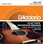 Фото:D'Addario EFT15 FLAT TOPS Струны для акустической гитары, 10-47