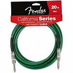 :FENDER 20' CALIFORNIA INSTRUMENT CABLE SURF GREEN  , 6 
