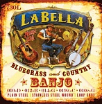 Фото:La Bella 730L-LE Banjo Комплект струн для 5-струнного банджо, нерж.сталь, Light, 10-10, петли