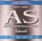 Фото:Fedosov AS311 Silverplated Round Wound Комплект струн для акустической гитары, п/медь, 11-52