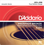 Фото:D'Addario EJ24 Phosphor Bronze Комплект струн для акустической гитары, ф/бронза, True Medium, 13-56