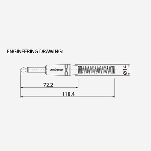 Roxtone RJ2PP-BG Разъем  jack 1/4" моно с пружиной