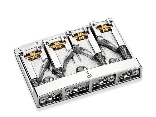 Schaller 12130201 3D-4 Бридж (струнодержатель) бас-гитары, хром