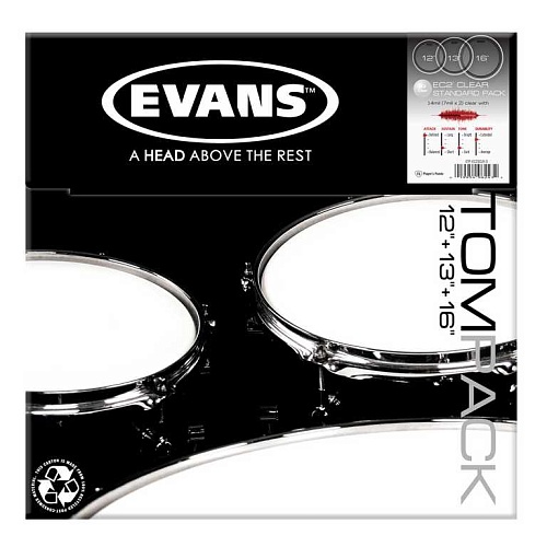 Evans ETP-EC2SCLR-S EC2 Clear Standard      12"/13"/16"