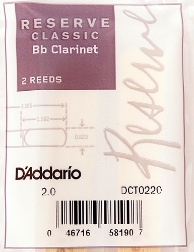 Rico DCT0220 Reserve Classic Трости для кларнета Bb, размер 2.0, 2 шт.