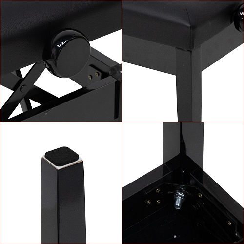 Rin LB-11BKG Банкетка, черная глянец, искусственная кожа