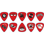 Фото:D'Andrea RPRKM RockaBilly Упаковка медиаторов, 12шт, красные, с рисунком, средние