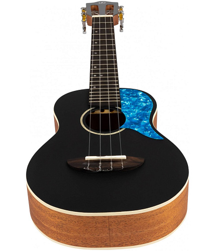 Flight IRIS Concert BK Укулеле концерт, массив ели/махагони, цвет черный, пикгард, чехол
