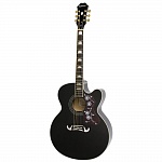Фото:EPIPHONE EJ-200CE BLACK GLD HDWE Электроакустическая гитара