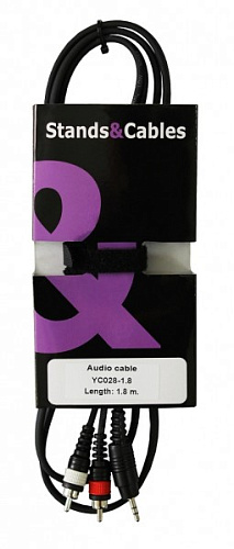 STANDS & CABLES YC-028-1.8 Аудио кабель мини-Jack 3,5 мм стерео - 2xRCA, 1,8 м