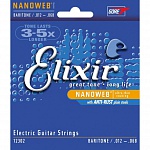 Фото:Elixir 12302 NANOWEB Комплект струн для электрогитары, Baritone, 12-68
