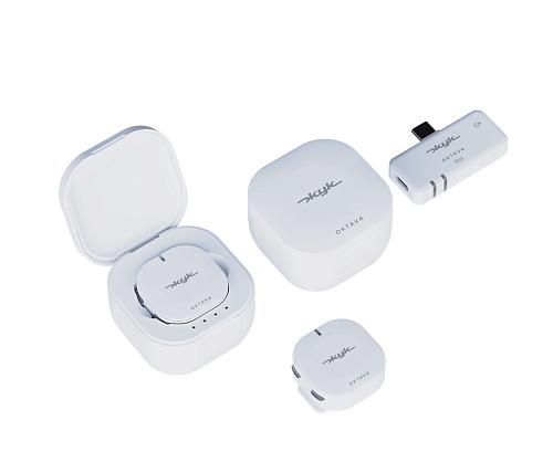 Октава ZHUK-2-B Жук-2-Б Беспроводная петличная микрофонная система, 2 передатчика, белая