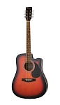 Фото:Caraya F631CEQ-BS Электроакустическая гитара, с вырезом, санберст