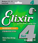 Фото:Elixir 14702 NANOWEB Комплект струн для бас-гитары, нержавеющая сталь, Medium, 50-105,
