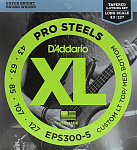 Фото:D'Addario EPS300-5 ProSteels Комплект струн для 5-струнной бас-гитары, Lt top/Med bottom, 43-127