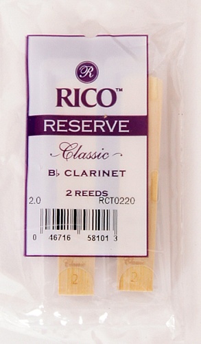 Rico RCT0220 Reserve Classic Трости для кларнета Bb, размер 2.0, 2шт.