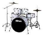 Фото:DDRUM D2 522 WHT Ударная установка, цвет White, 10"-12"-16"-22", 14х6.5"