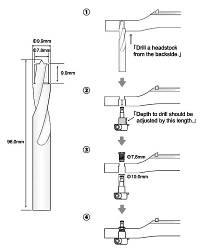 Hosco TL-DB2-7899 Ступенчатое сверло под отверстия колков