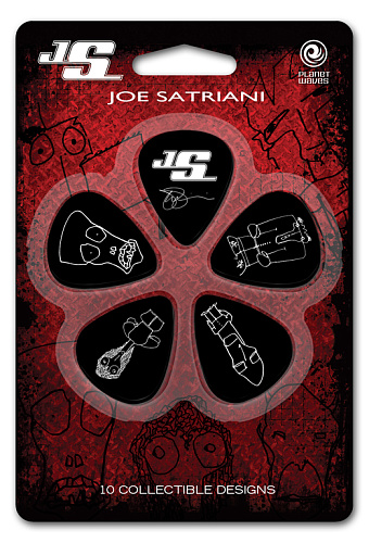 Planet Waves 1CBK6-10JS Joe Satriani Медиаторы, черные, 10шт, толстые