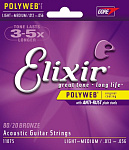 Фото:Elixir 11075 POLYWEB Комплект струн для акустической гитары, Light-Medium, бронза 80/20, 12-56