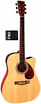 Фото:TENSON D10-CE гитара электроакустическая, цвет натуральный