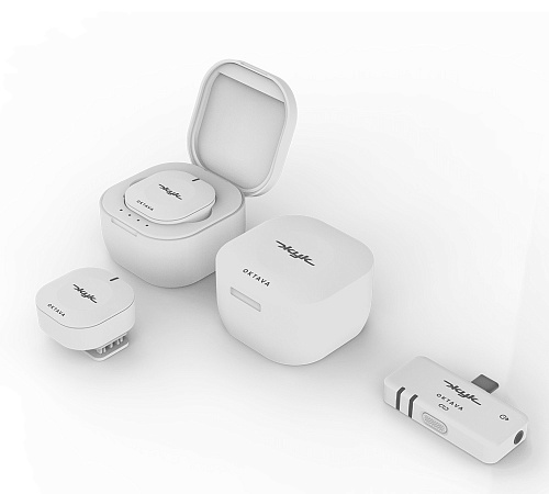 Октава ZHUK-2-B Жук-2-Б Беспроводная петличная микрофонная система, 2 передатчика, белая