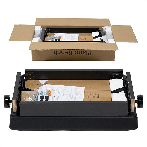 Rin LB-11BKG Банкетка, черная глянец, искусственная кожа