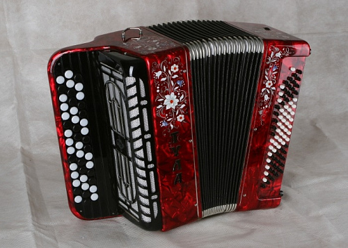 Тульская гармонь BN-41-RD Баян ученический двухголосный "Тула" 46х80-II, красный