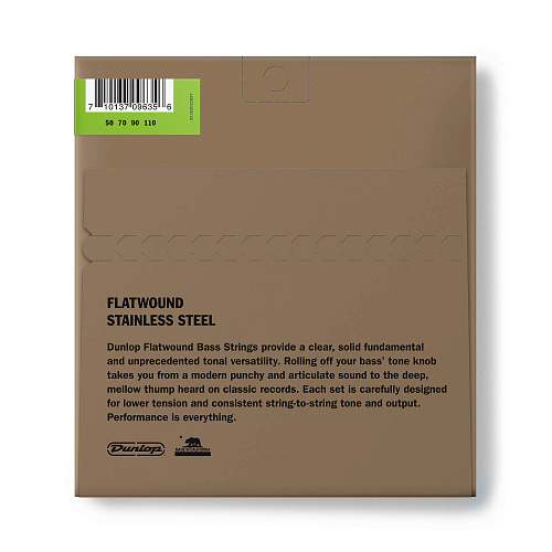 Dunlop DBFS50110 Flatwound Комплект струн для бас-гитары, 50-110