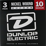 Фото:Dunlop 3PDEN1046 Струны для электрогитары, 3 комплекта, никелированные, Medium, 10-46
