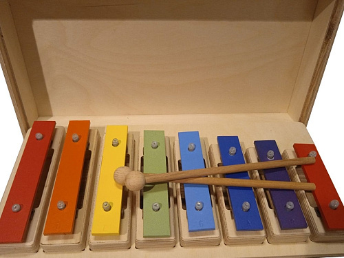 Sinkopa SGBS81-C Металлофон разборный (глокеншпиль) сопрано 8 нот, 2 палочки, цветной, кейс