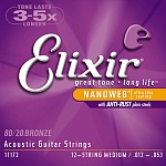 Фото:Elixir 11172 NANOWEB Комплект струн для 12-струнной акустической гитары, Medium, бронза 80/20, 12-53