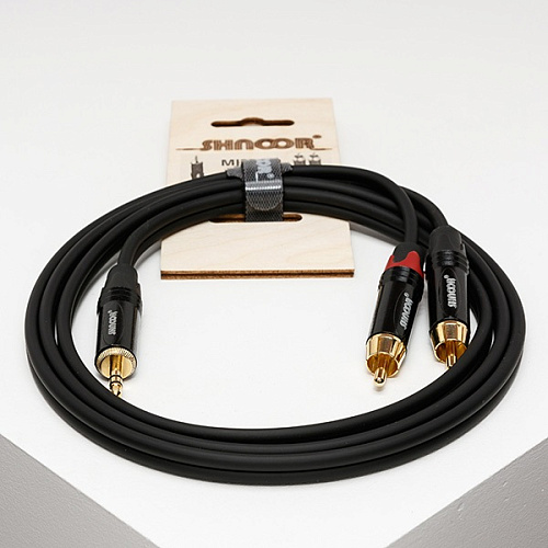 SHNOOR MJ2RCA-10m Y-кабель миниджек - 2 RCA с литым корпусом и позолоченными контактами, 10 м
