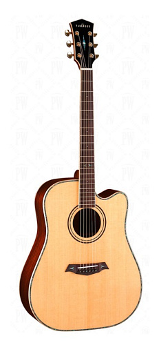Parkwood P860ADK-WCASE-NAT Электроакустическая гитара, с вырезом, с футляром, массив ели